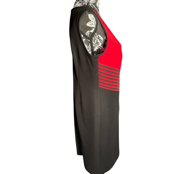 Maya Brooke Red and Black Geometric Stripes Dress Size 8 - Picture 2 of 6